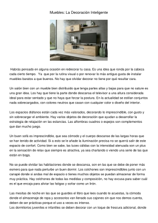 Muebles La DecoraciónInte ligente