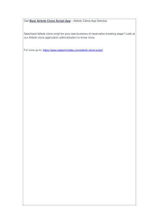 Get Best Airbnb Clone Script App - Airbnb Clone App Service
