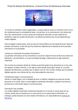 Portal De Noticias De Monterrey