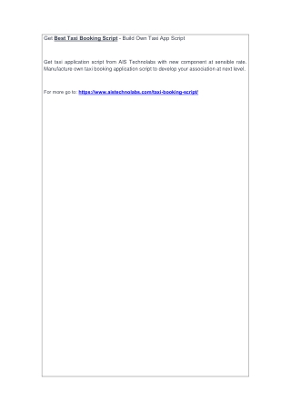 Get Best Taxi Booking Script - Build Own Taxi App Script