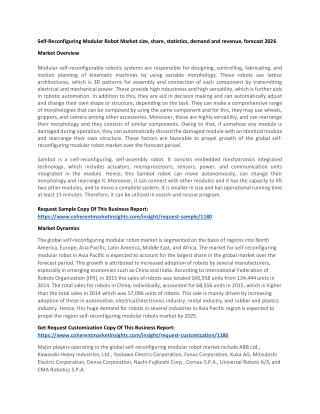 Self-Reconfiguring Modular Robot Market size, share, statistics, demand and revenue, forecast 2026