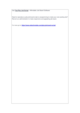 Get Top Php Job Script - Affordable Job Board Software