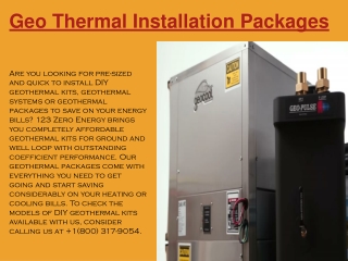 Geo Thermal Installation Packages