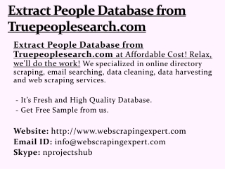 Extract People Database from Truepeoplesearch.com