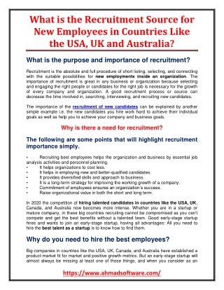 Improve the recruitment procedure in countries like USA, UK, and Australia with LinkedIn