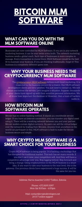 Bitcoin MLM Software | Crypto Developers