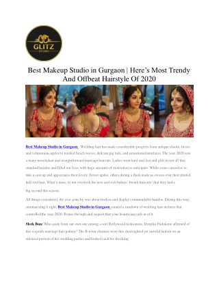 Best Makeup Studio in Gurgaon | Here’s Most Trendy And Offbeat Hairstyle Of 2020