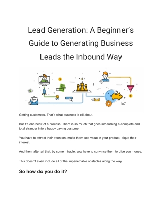 Lead Generation: A Beginner’s Guide to Generating Business Leads the Inbound Way