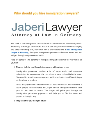 Why should you hire immigration lawyers?