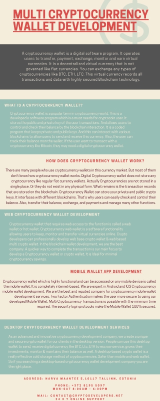 Multi Cryptocurrency Wallet Development | Crypto Developers
