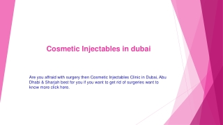 cosmetic injectables in dubai