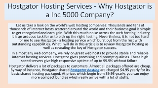 Hostgator Hosting Services - Why Hostgator is a Inc 5000 Company?