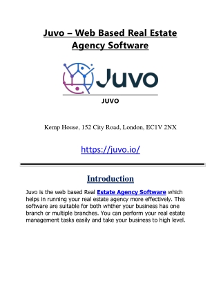 Juvo – Web Based Real Estate Agency Software