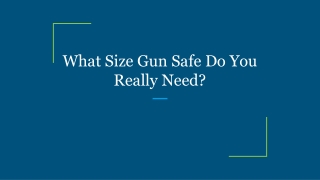 What Size Gun Safe Do You Really Need?