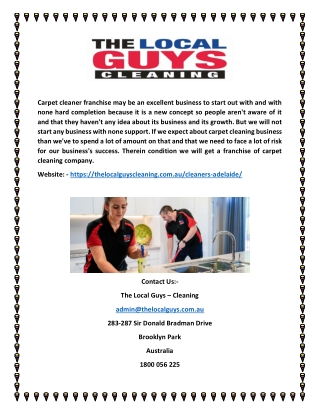 Cleaners adelaide | Thelocalguyscleaning.com.au