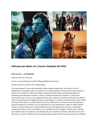 Películas Que Debes Ver Y Fueron Olvidadas Del 2019