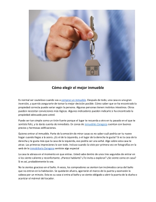 Como Elegir El Mejor Inmueble
