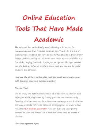 Online Education Tools That Have Made Academic Life Easier