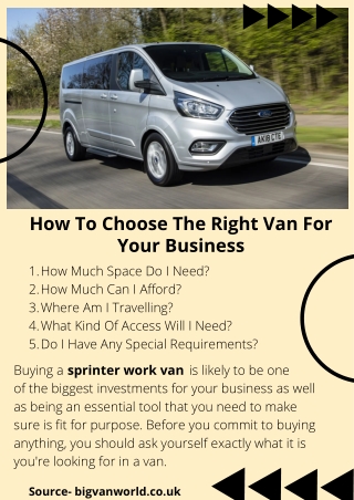 How To Choose The Right Van For Your Business