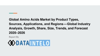 Amino Acids Market growth opportunity and industry forecast to 2026