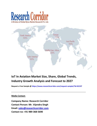 Global IoT In Aviation Market Size, Share, Growth and Industry Report to 2027