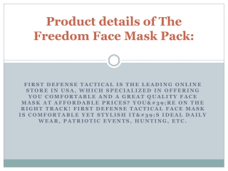 Product details of The Freedom Face Mask Pack