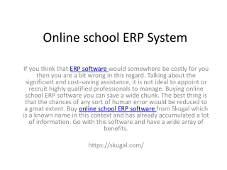 Online school ERP System