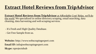 Extract Hotel Reviews from TripAdvisor