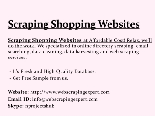 Scraping Shopping Websites