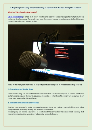 3 Ways People are Using Voice Broadcasting to Support Their Business during This Lockdown
