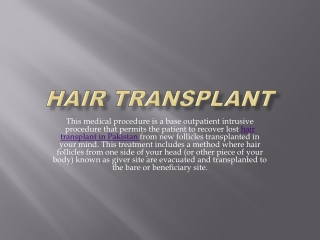 Hair Transplant in Pakistan