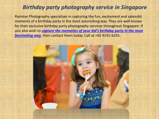 Birthday party photography service in Singapore