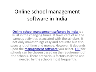 Online school management software in India
