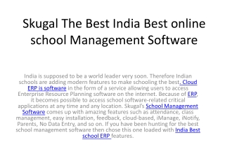The Best India Best online school Management Software ERP