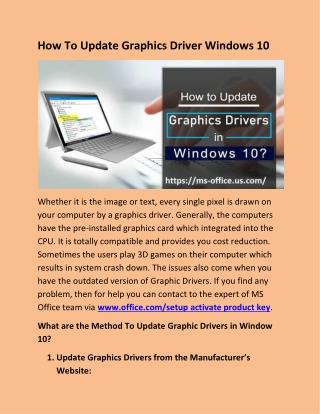 How To Update Graphics Driver Windows 10?