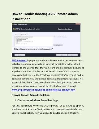 How to Troubleshooting AVG Remote Admin Installation?