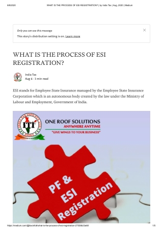 WHAT IS THE PROCESS OF ESI REGISTRATION BY INDIA TAX?