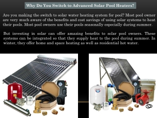 Advanced Solar Pool Heaters - Northern Lights Solar Solutions