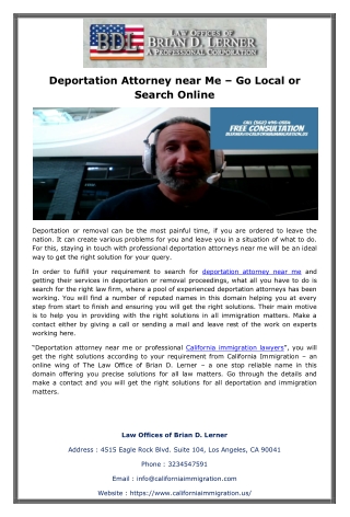 Deportation Attorney near Me – Go Local or Search Online