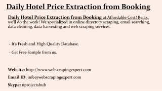 Daily Hotel Price Extraction from Booking