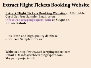 Extract Flight Tickets Booking Website