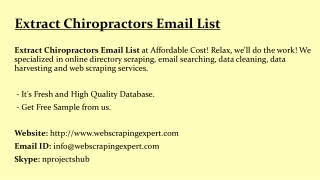 Extract Chiropractors Email List