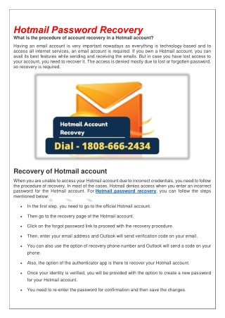 Hotmail Password Recovery