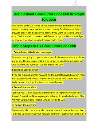 Call - 1-800-316-3088 How To Resolve Gmail Error Code 008