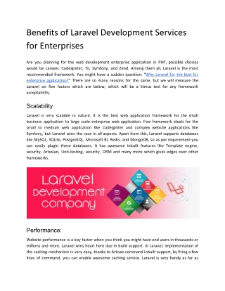 Benefits of Laravel Development Services for Enterprises