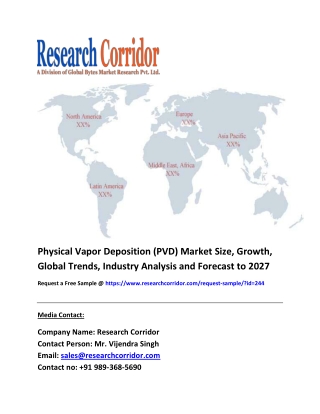 Physical Vapor Deposition (PVD) Market Size, share, Industry Growth, Future Opportunities, Forecast to 2027