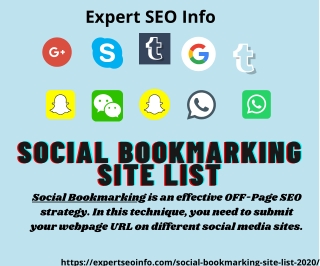 social bookmarking site list, Expert SEO Info