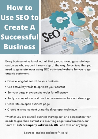 How to Use SEO to Create A Successful Business