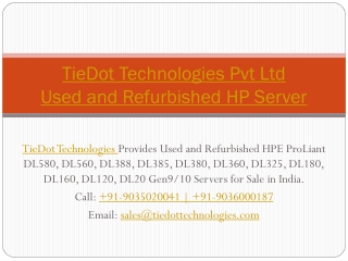 Used/Refurbished HP Servers in India | Bangalore Call: 9036000187