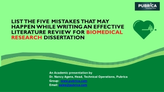 Five mistakes that may happen while writing an literature review for biomedical research dissertation – Pubrica